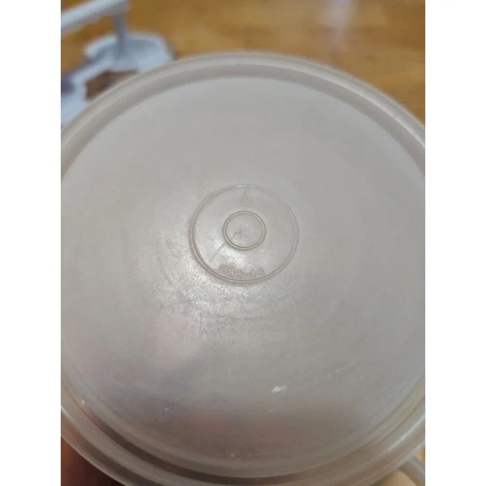 Set of 4 Vintage Tupperware Sheer Hamburger Keepers #882 W/ Lid & Press